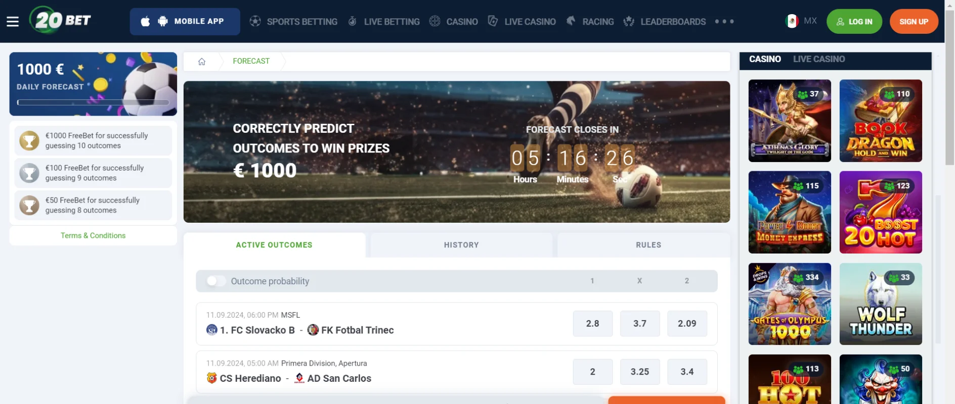 20Bet Juegos Deportivos En Vivo